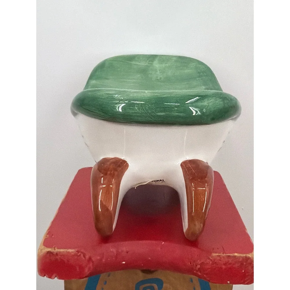 Pfaltzgraff Winterberry Ceramic Sleigh Soap Dish Christmas Holiday Decor 7 Inch